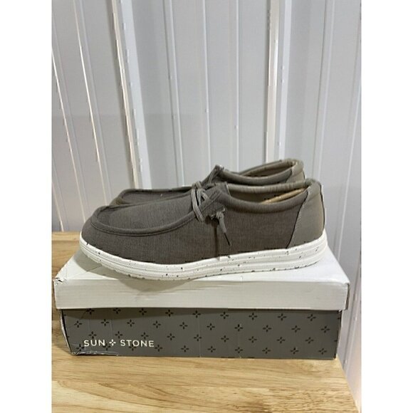 Sun + Stone Other - Sun + Stone Brian Casual Slip On Shoes Mens Taupe Grey Canvas Comfort NWB 11.5